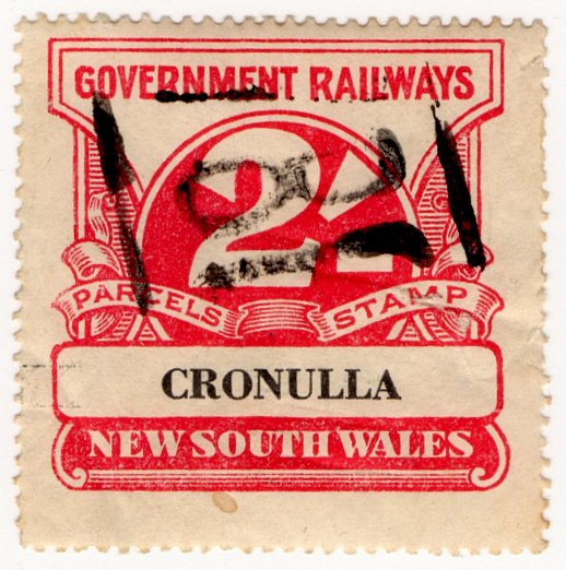 (I.B) Australia - NSW Railways Parcel 2/- (Cronulla)