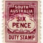 (I.B) Australia - South Australia Revenue : Stamp Duty 6d