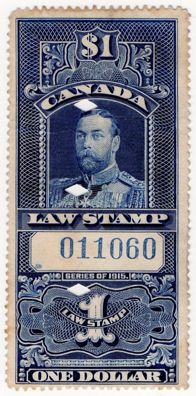 (I.B) Canada Revenue : Law Stamp $1