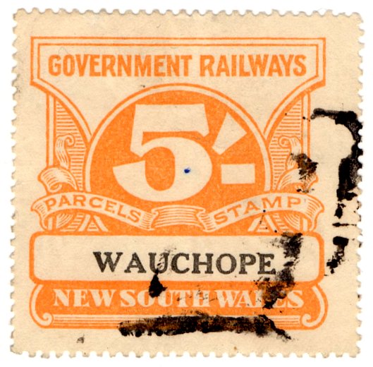 (I.B) Australia - NSW Railways Parcel 5/- (Wauchope)