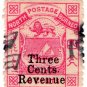 (I.B) North Borneo Revenue : Duty Stamp 3c on 4c (raised stop)