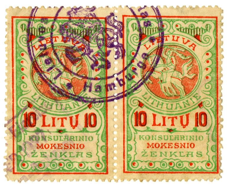 (I.B) Lithuania Revenue : Duty Stamp 10L