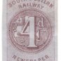 (I.B) London & South Western Railway : Newspaper Ticket 4d