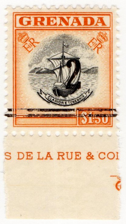 (I.B) Grenada Revenue : Duty Stamp 2 on $1.50 OP