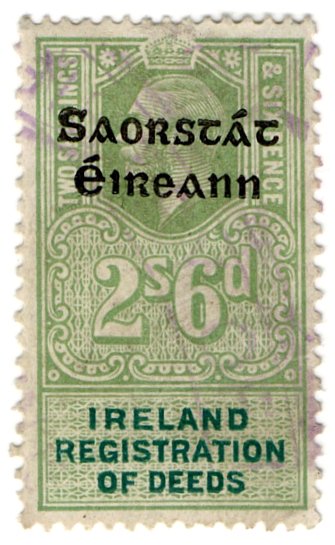 (I.B) George V Revenue : Ireland Registration of Deeds 2/6d OP