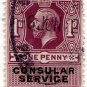 (I.B) George V Revenue : Consular Service 1d