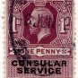 (I.B) George V Revenue : Consular Service 1d