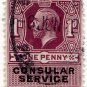 (I.B) George V Revenue : Consular Service 1d