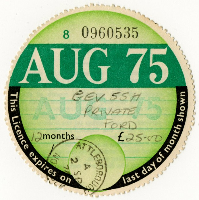 (I.B) GB Revenue : Car Tax Disc (Ford 1975)