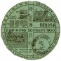 (I.B) GB Revenue : Car Tax Disc (Royal Enfield Motorcycle 1950)