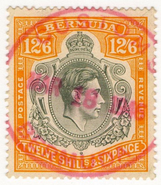(I.B) Bermuda Revenue : Duty 12/6d (customs)