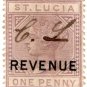 (I.B) St Lucia Revenue : Duty Stamp 1d