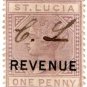 (I.B) St Lucia Revenue : Duty Stamp 1d