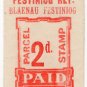 (I.B) Festiniog Railway : Parcel Stamp 2d (Blaenau Festiniog)