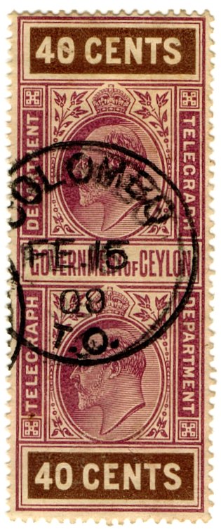 (I.B) Ceylon Telegraphs : 40c (Colombo)