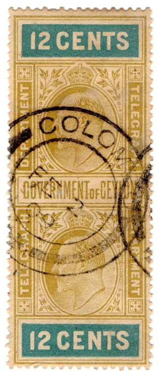 (I.B) Ceylon Telegraphs : 12c (Colombo)