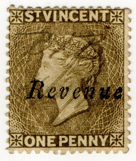 (I.B) St Vincent Revenue : Duty Stamp 1d