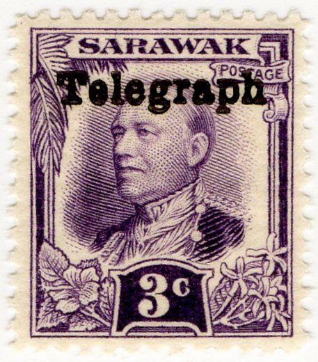 (I.B) Sarawak Telegraphs : Overprint 3c