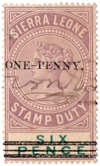 (I.B) Sierra Leone Revenue : Duty 1d on 6d OP