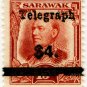 (I.B) Sarawak Telegraphs : Overprint $4 on 15c