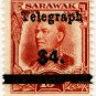 (I.B) Sarawak Telegraphs : Overprint $4 on 15c