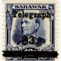 (I.B) Sarawak Telegraphs : Overprint $3 on 12c