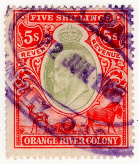 (I.B) Orange River Colony Revenue : Duty 5/-