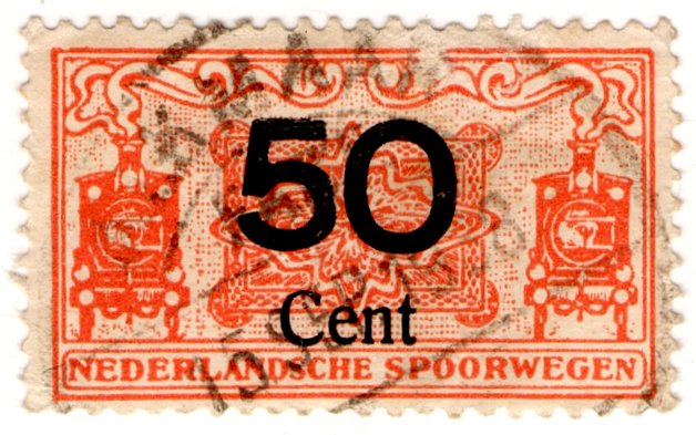 (I.B) Netherlands Railway : Parcel Stamp 50c