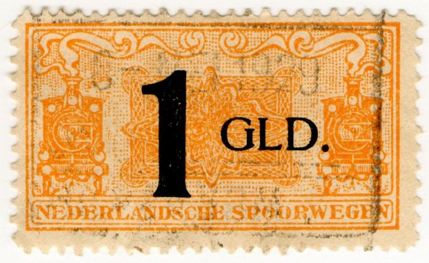 (I.B) Netherlands Railway : Parcel Stamp 1 Gld