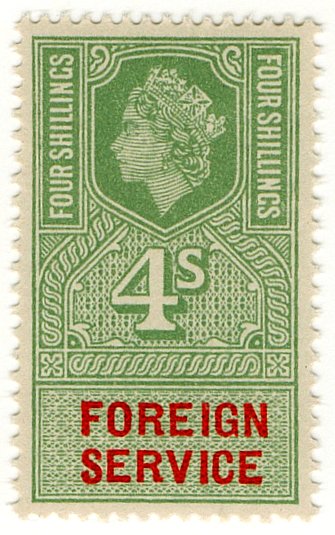 (I.B) Elizabeth II Revenue : Foreign Service 4/-