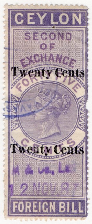 (I.B) Ceylon Revenue : Foreign Bill 20c on 45c