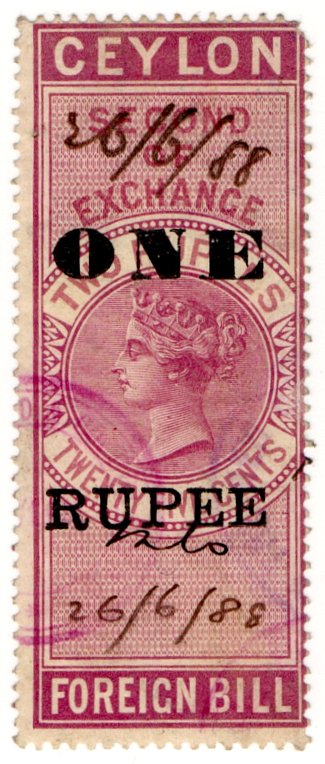 (I.B) Ceylon Revenue : Foreign Bill 1R on 2R 25c