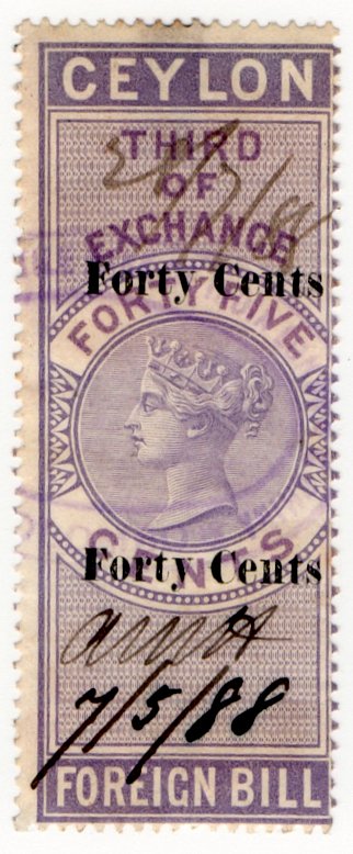 (I.B) Ceylon Revenue : Foreign Bill 40c on 45c