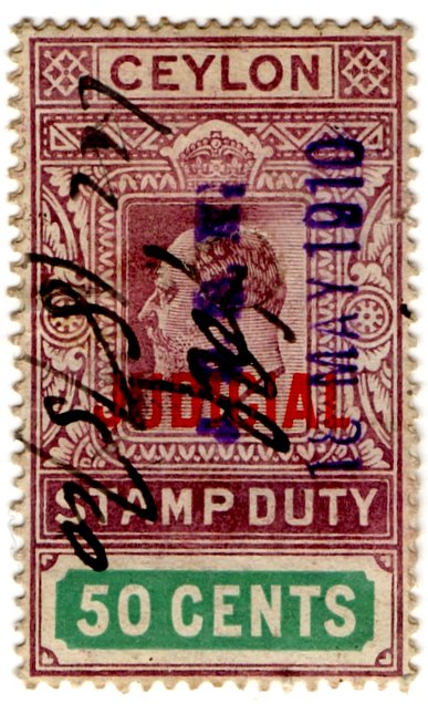(I.B) Ceylon Revenue : Judicial 50c
