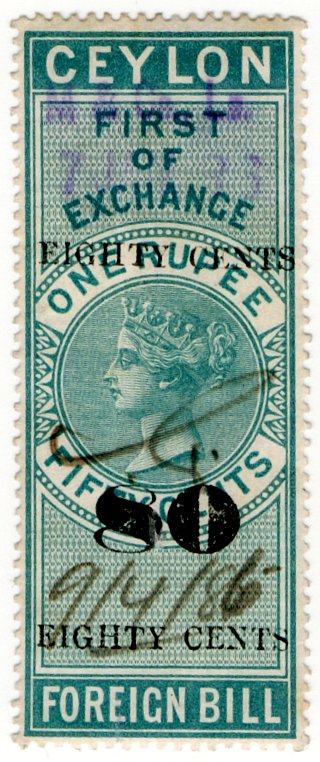 (I.B) Ceylon Revenue : Foreign Bill 80c on 1R 50c