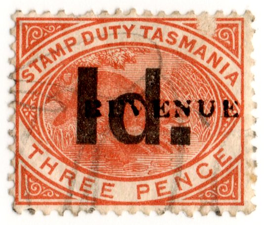 (I.B) Australia - Tasmania Revenue : Stamp Duty 1d on 3d