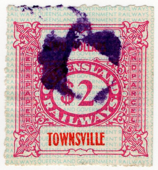 (I.B) Australia - Queensland Railways : Parcel $2 (Townsville)