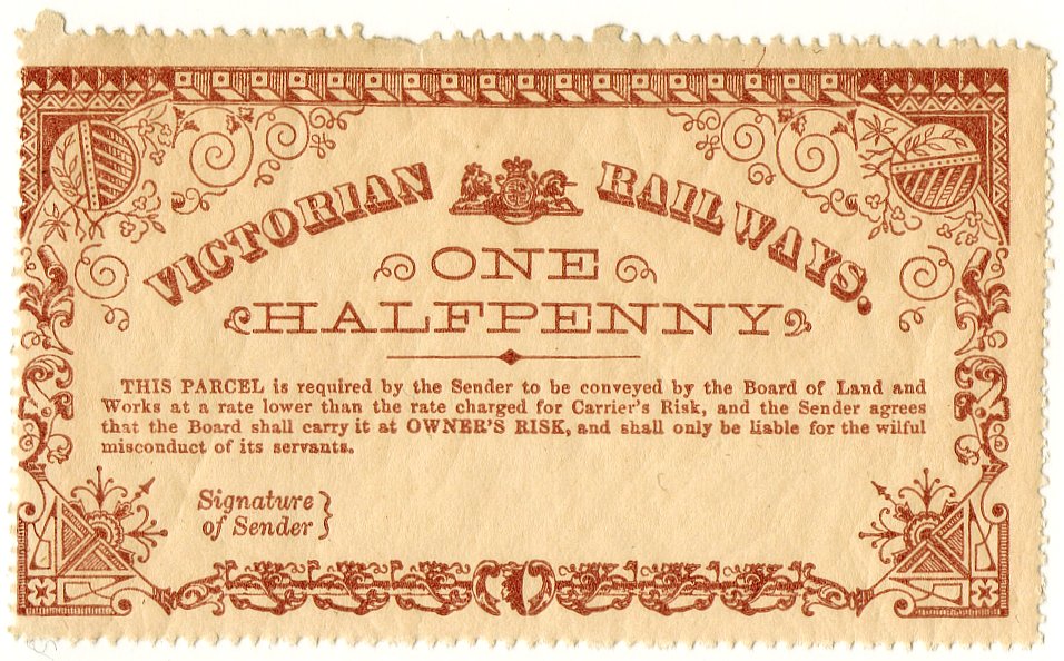 (I.B) Australia - Victoria Railways : Parcel &Acirc;&frac12;d