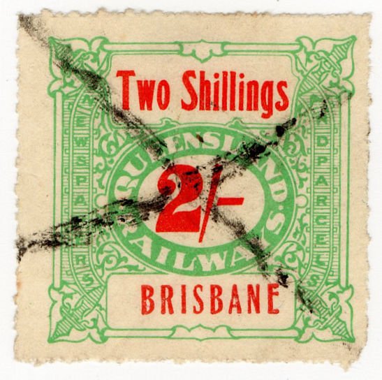 (I.B) Australia - Queensland Railways : Parcel 2/- (Brisbane)