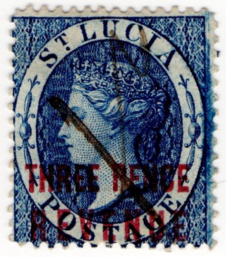 (I.B) St Lucia Revenue : Duty Stamp 3d