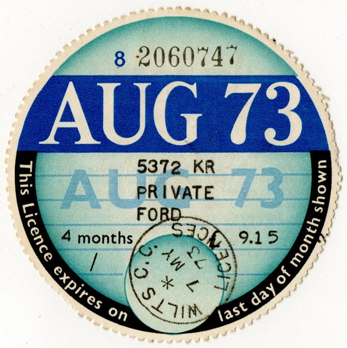 (I.B) GB Revenue : Car Tax Disc (Ford 1973)