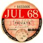 (I.B) GB Revenue : Car Tax Disc (Jaguar 1968) uprated
