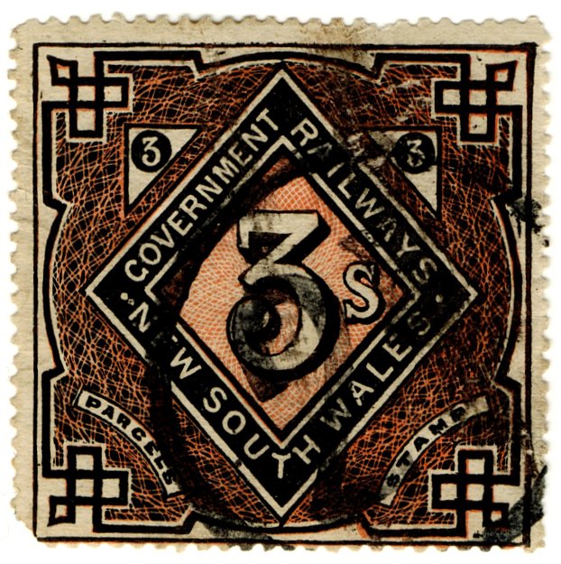 (I.B) Australia - NSW Railways Parcel 3/-