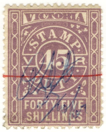 (I.B) Australia - Victoria Revenue : Stamp Duty 45/-
