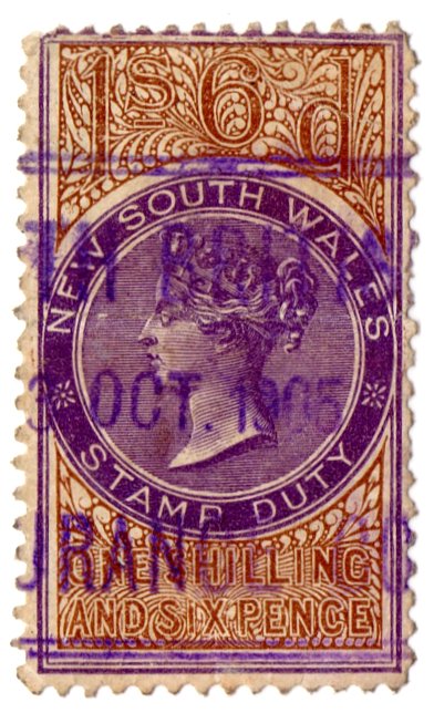 (I.B) Australia - NSW Revenue : Stamp Duty 1/6d