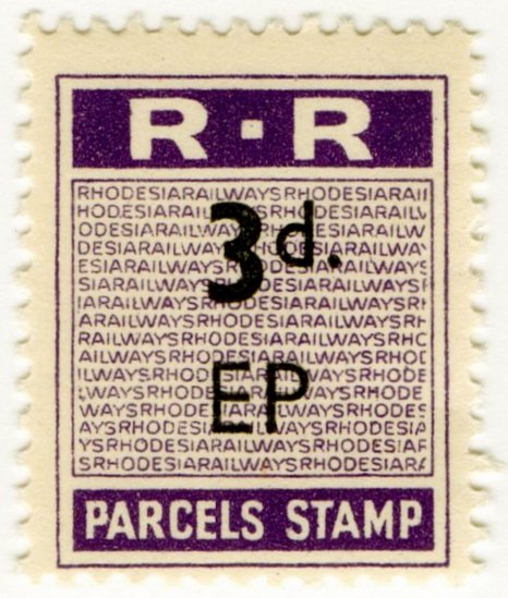 (I.B) Rhodesia Railways : Parcels Stamp 3d