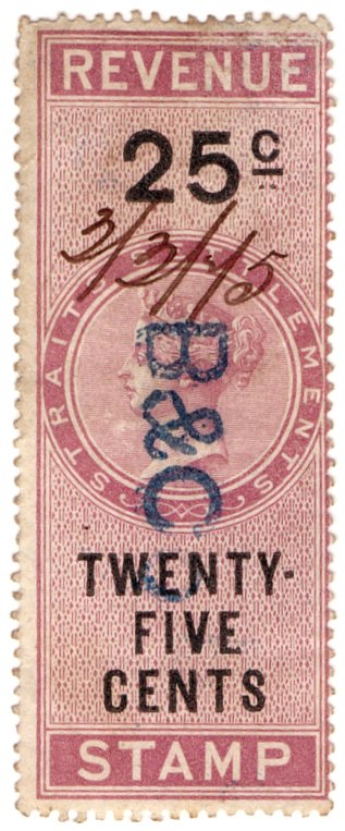 (I.B) Straits Settlements Revenue : Duty 25c