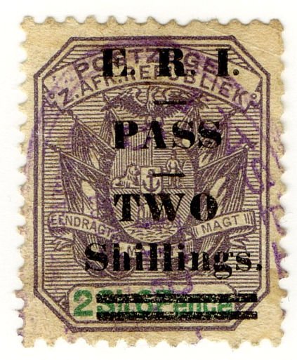 (I.B) Transvaal Revenue : Pass 2/- (no stop variety)