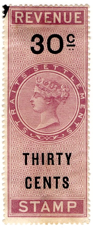 (I.B) Straits Settlements Revenue : Duty 30c