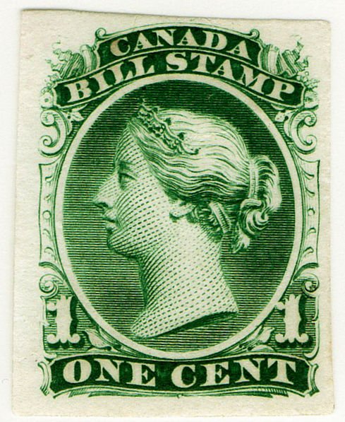 (I.B) Canada Revenue : Bill Stamp 1c (colour trial)
